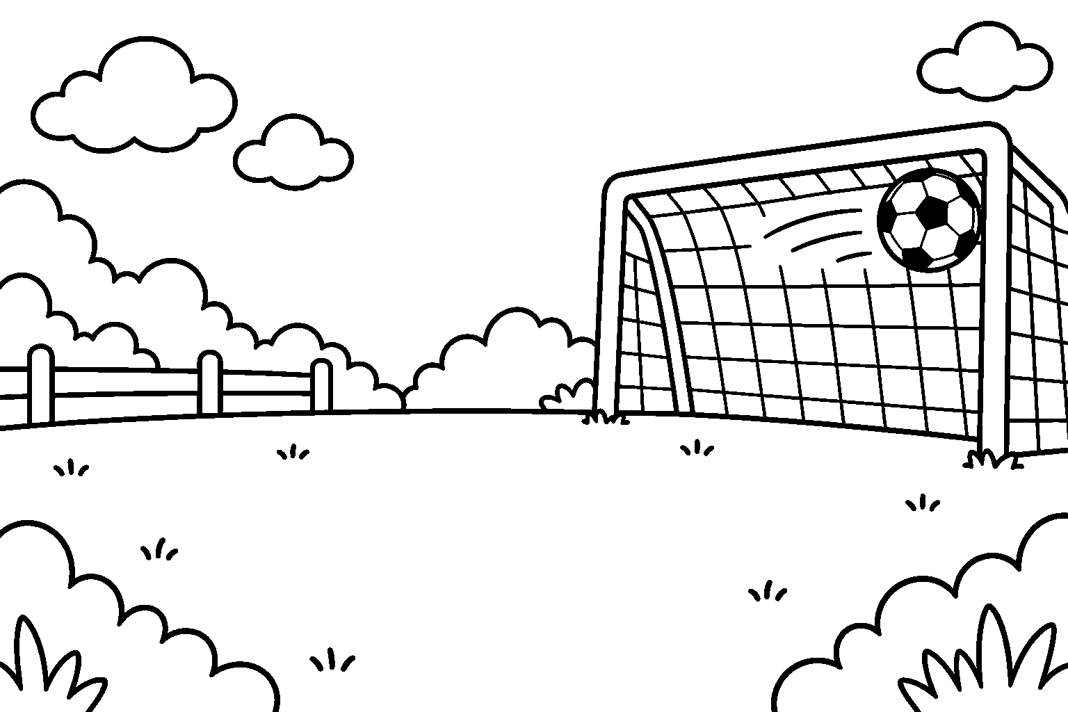 Página para colorir: Chute certeiro!