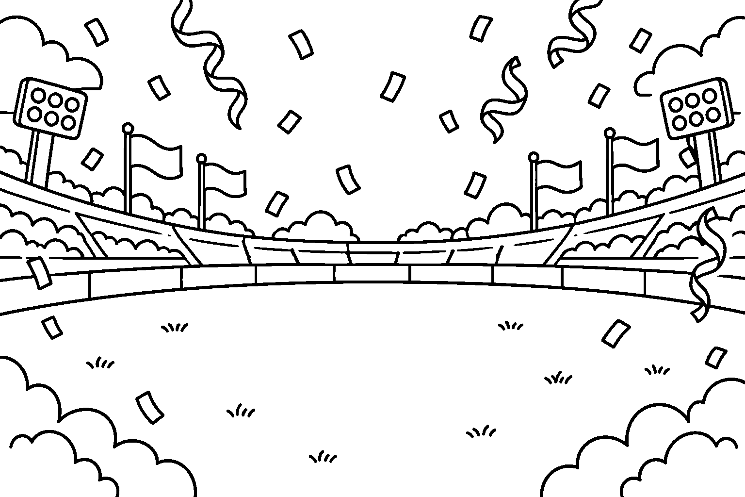Página para colorir: Chuva de confete!