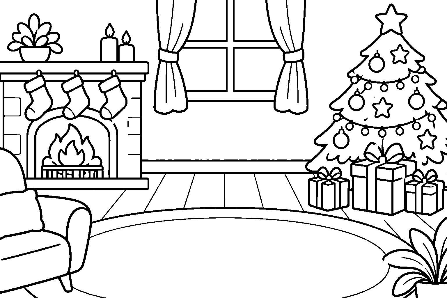 Página para colorir: Hoje é véspera de Natal!