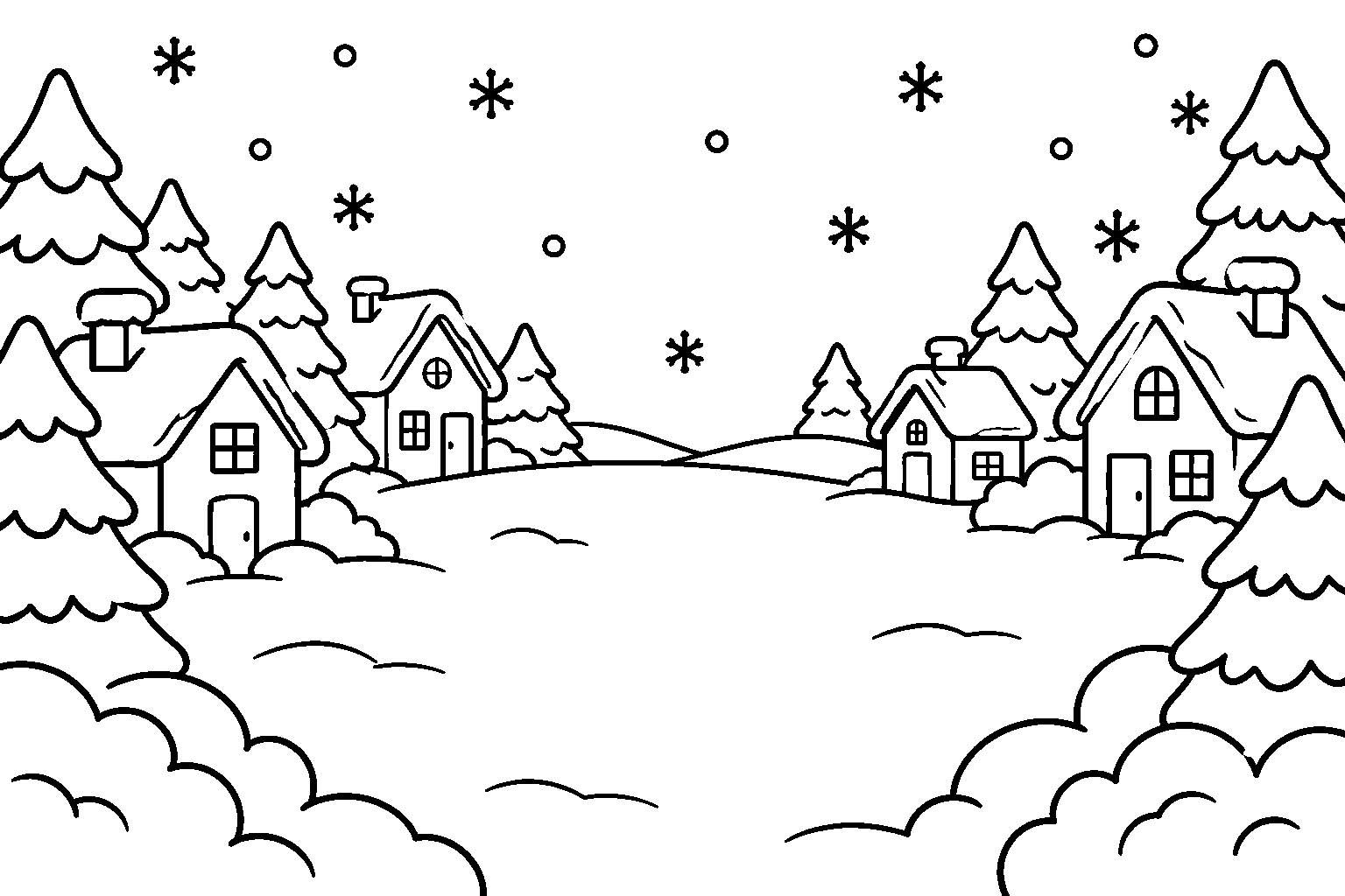 Página para colorir: Está nevando!