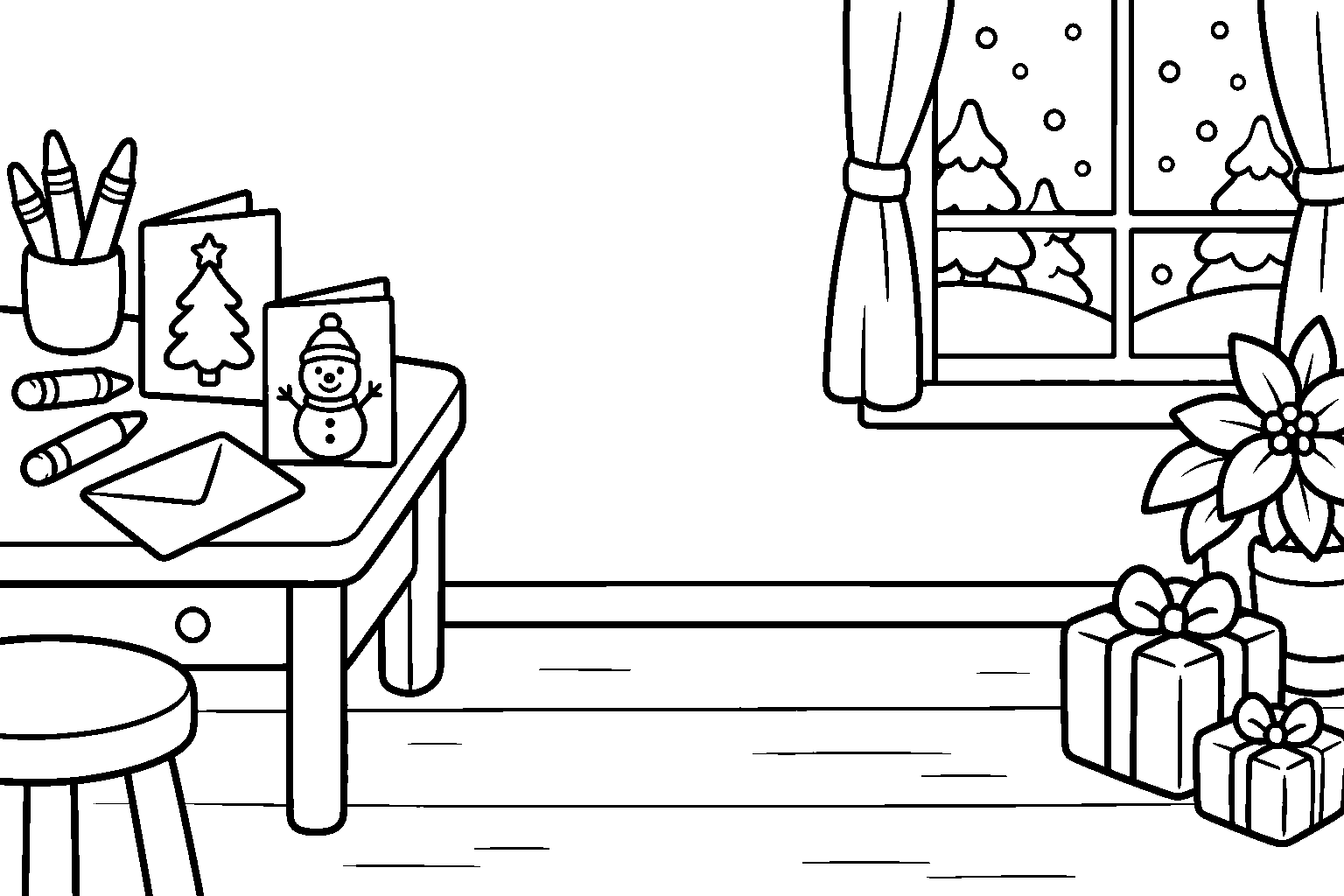 Página para colorir: Um cartão para a vovó!