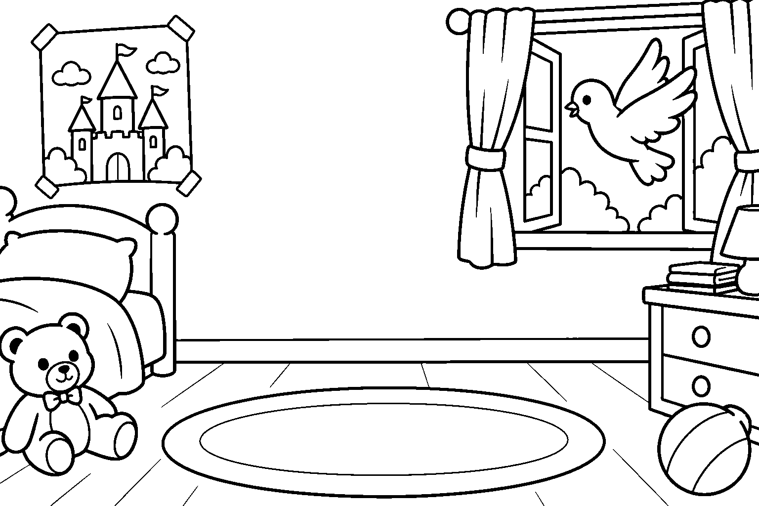 Página para colorir: Sua criança recebeu um convite!