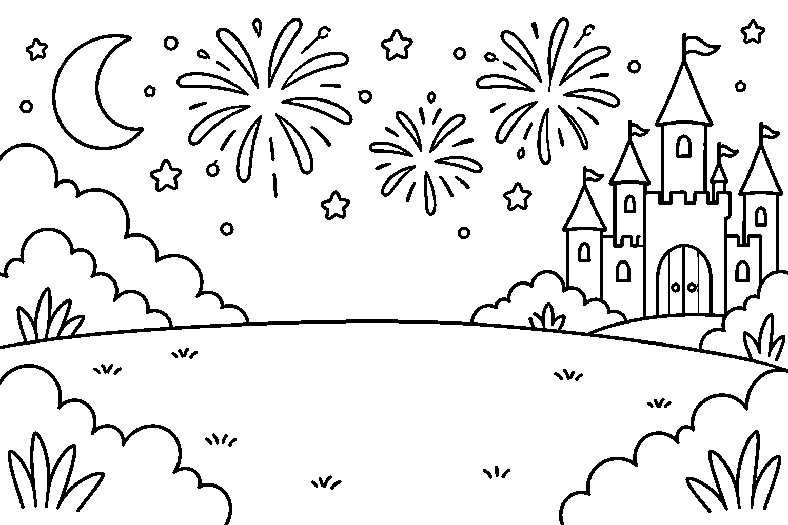 Página para colorir: Fogos no céu do reino!